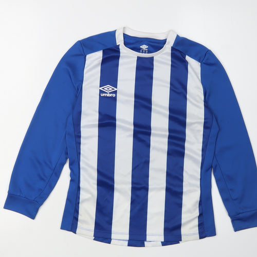 Umbro Boys Blue/White Striped Football Jersey, Size 8-9