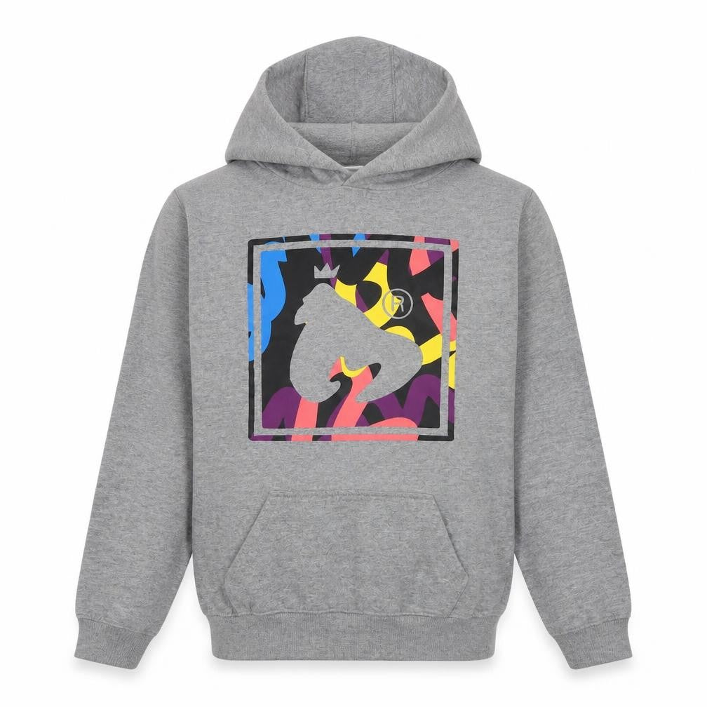 Money Girls Grey Pullover Hoodie 13 Years Graphic Print