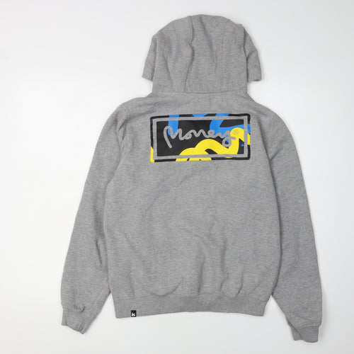Money Girls Grey Pullover Hoodie 13 Years Graphic Print