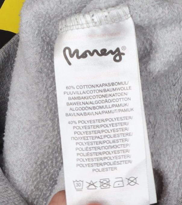 Money Girls Grey Pullover Hoodie 13 Years Graphic Print