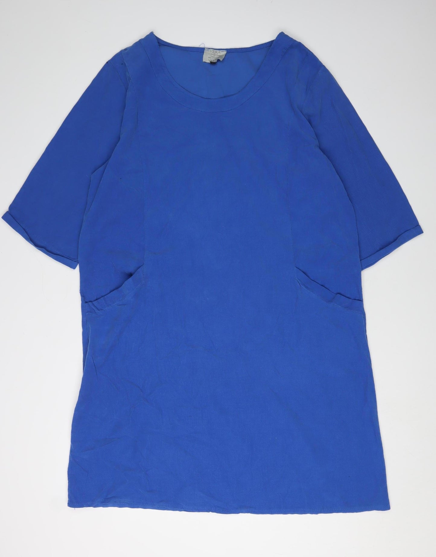 Vera Tucci Women's Blue Dress, Size 2, Round Neck