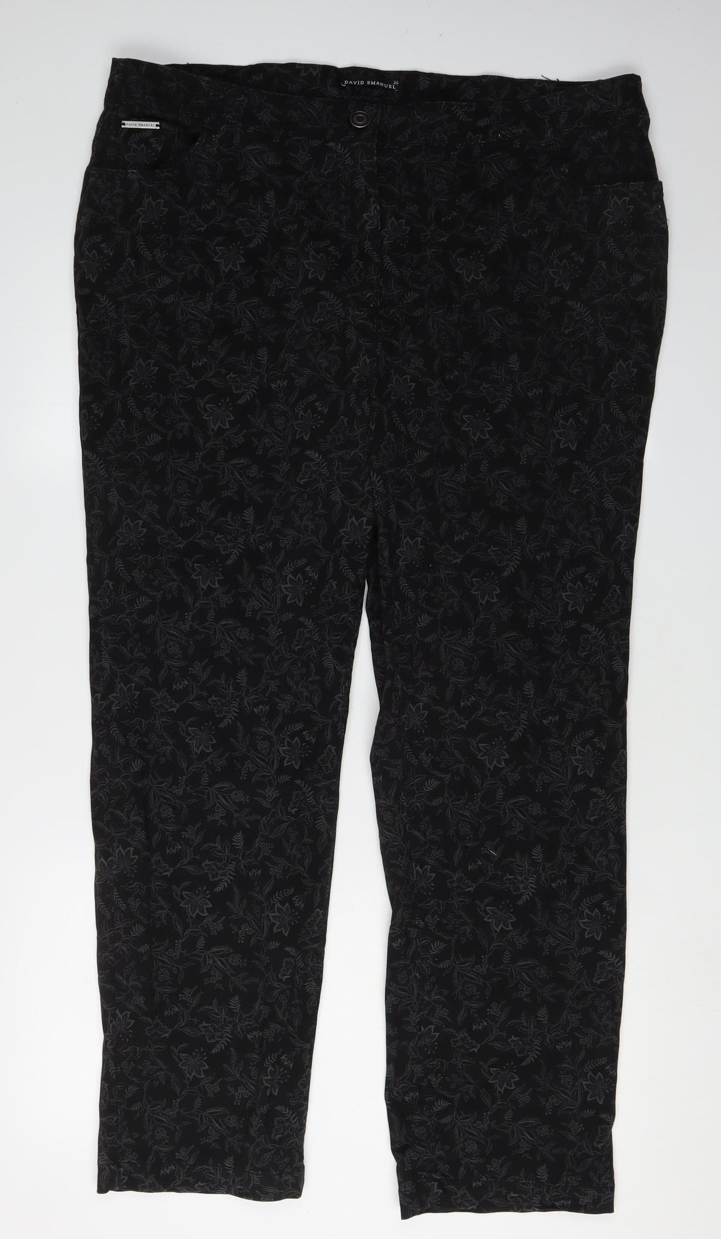 David Emanuel Women's Black Floral Plus Size Jeans