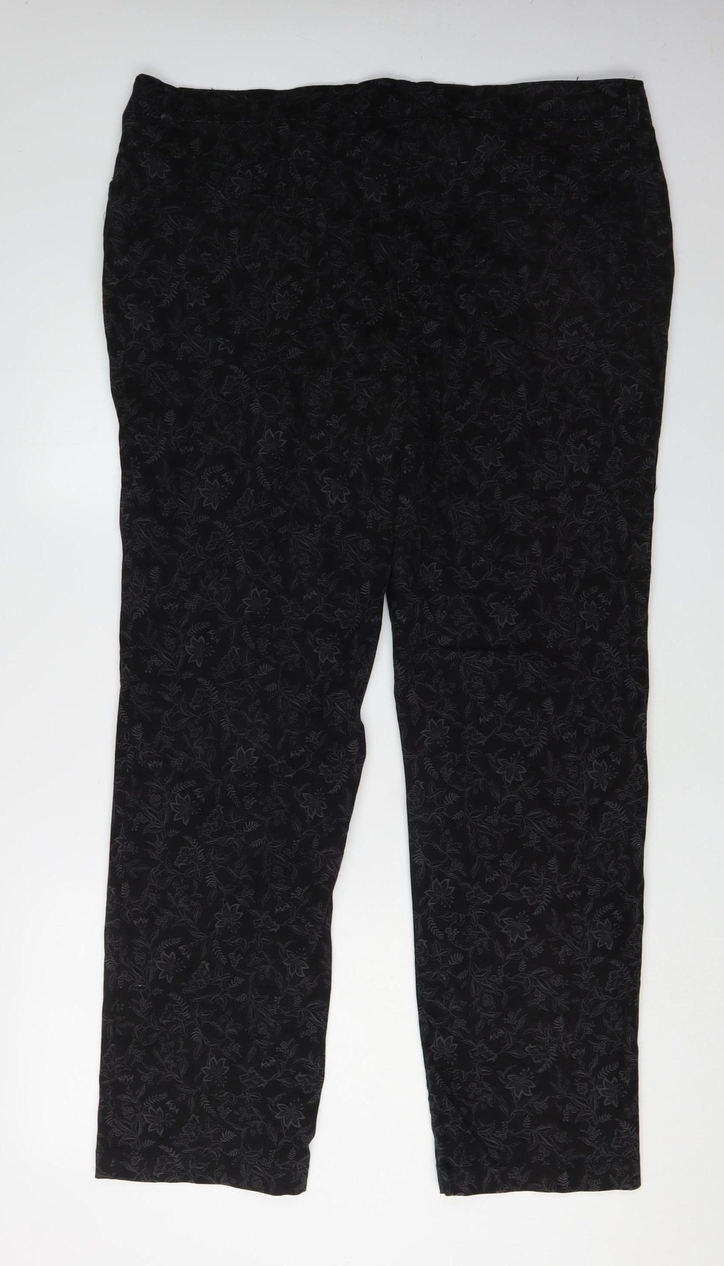 David Emanuel Women's Black Floral Plus Size Jeans