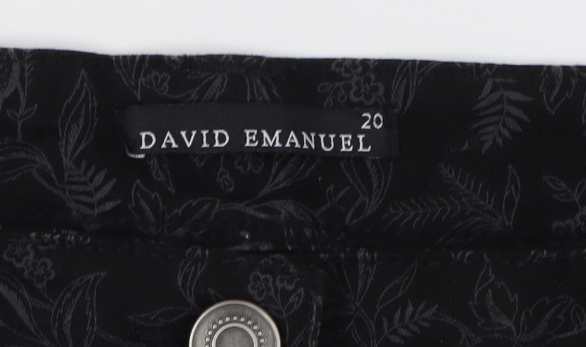 David Emanuel Women's Black Floral Plus Size Jeans