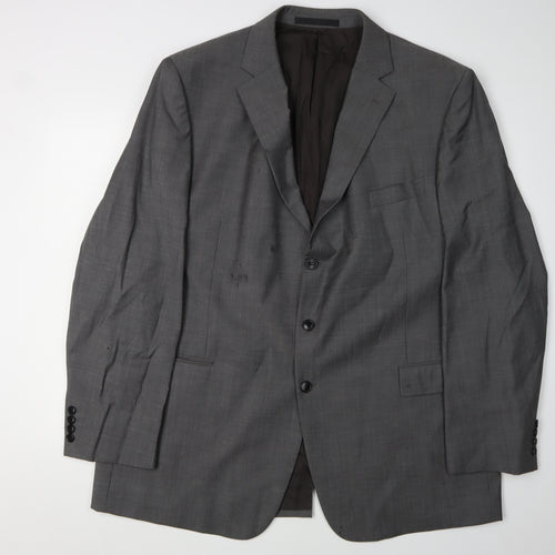 Marks and Spencer Men's Grey Blazer, 48 Long, Wool, Formal Attire