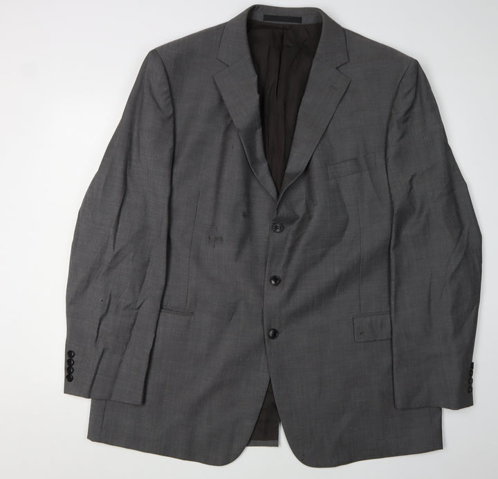 Marks and Spencer Men's Grey Blazer, 48 Long, Wool, Formal Attire