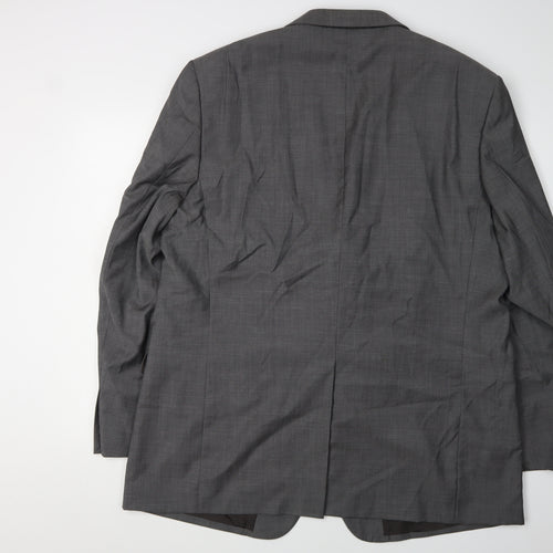 Marks and Spencer Men's Grey Blazer, 48 Long, Wool, Formal Attire