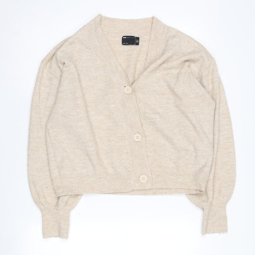 ASOS DESIGN Women's Beige Cardigan V-Neck Size 8