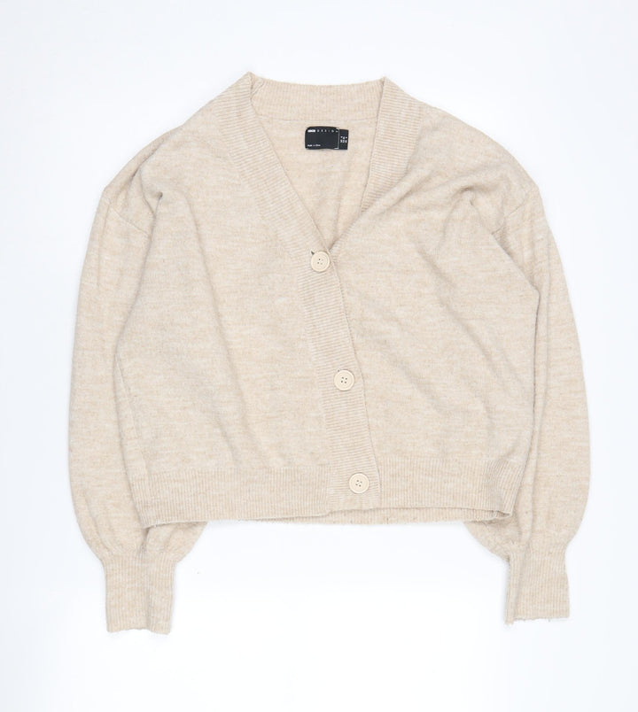 ASOS DESIGN Women's Beige Cardigan V-Neck Size 8