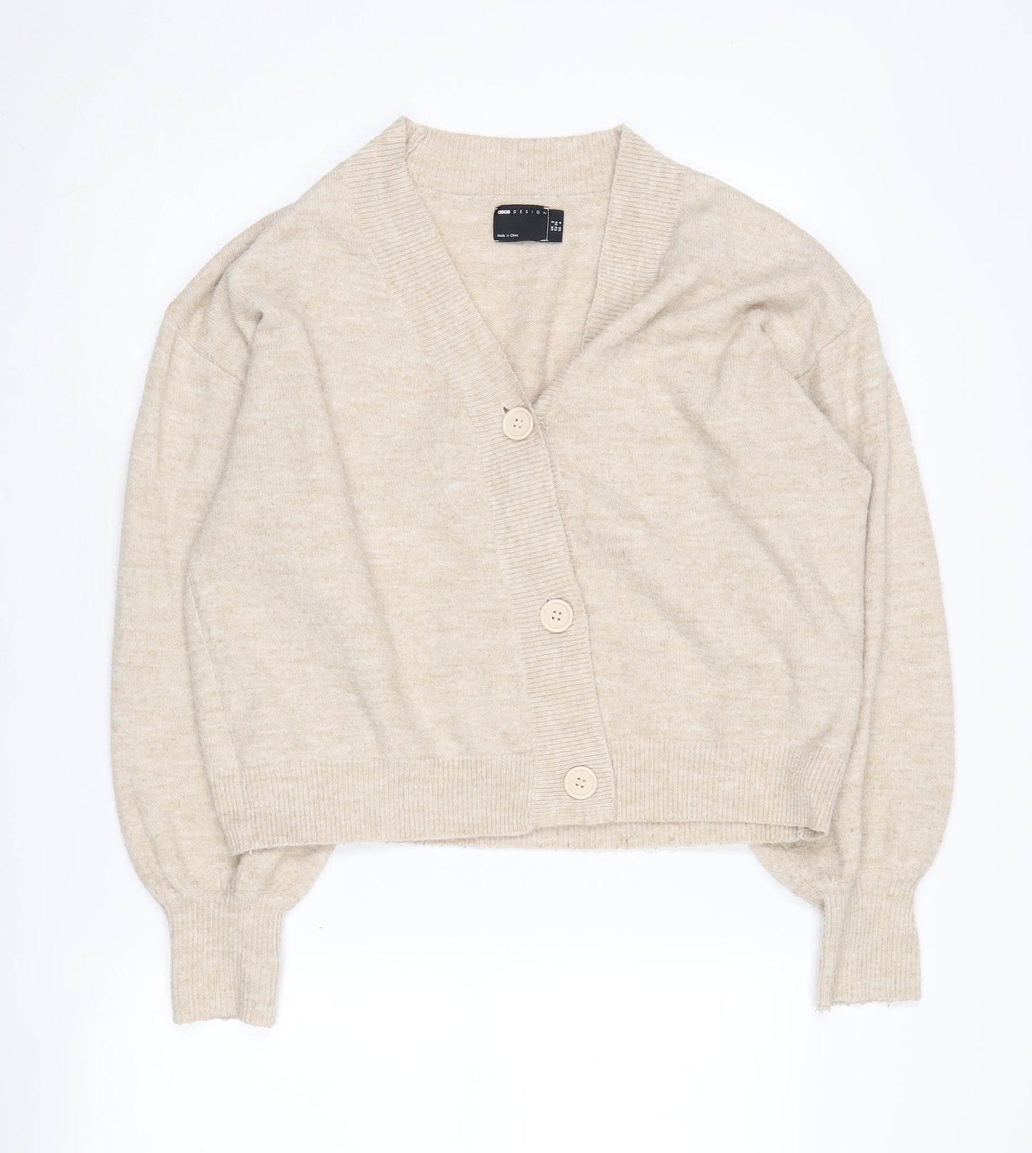 ASOS DESIGN Women's Beige Cardigan V-Neck Size 8