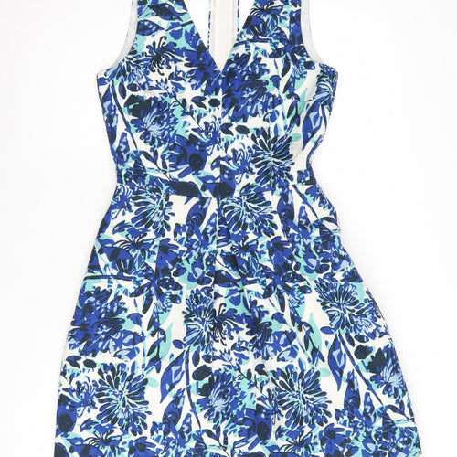 H&M Women’s Blue Floral Fit & Flare Dress Size 6