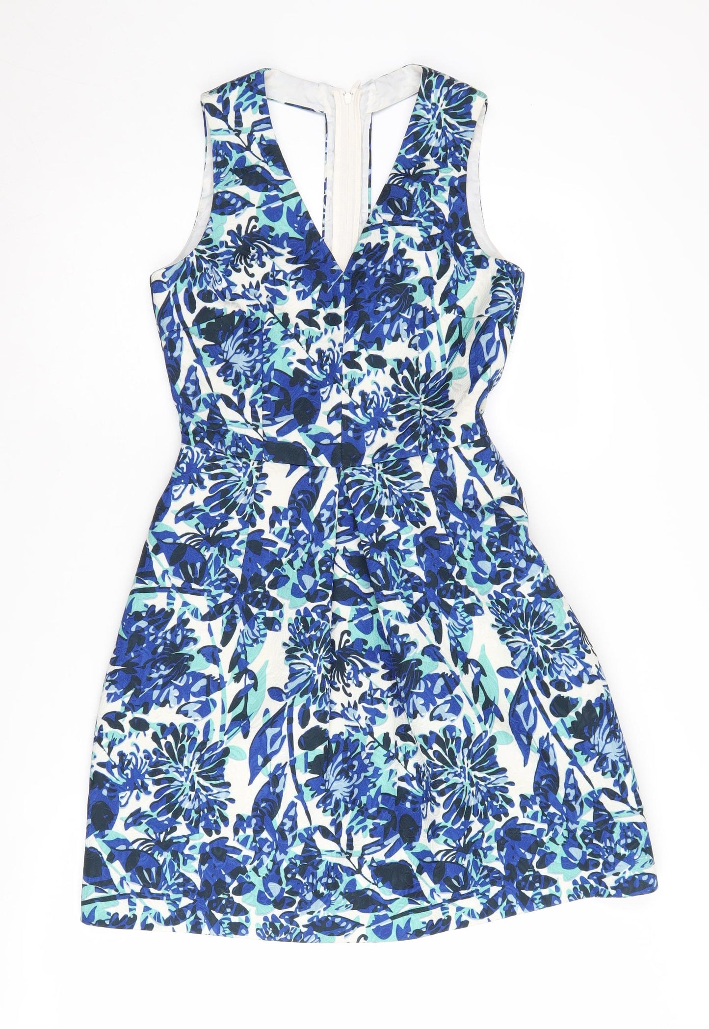 H&M Women’s Blue Floral Fit & Flare Dress Size 6