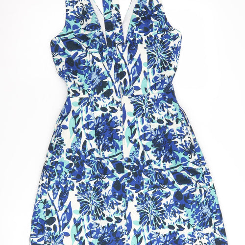 H&M Women’s Blue Floral Fit & Flare Dress Size 6