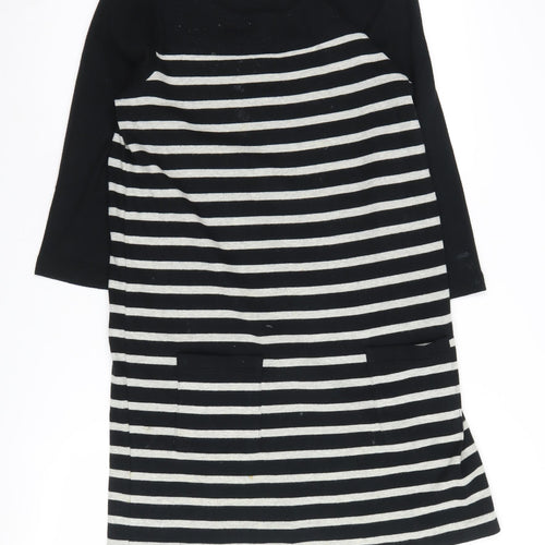 BHS Women's Black Striped Shift Dress Size 12
