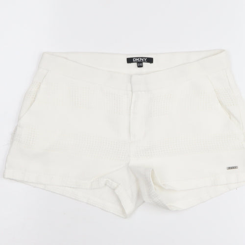 DKNY Women's White XS Classic Polyester Shorts