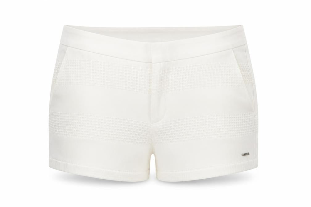 Front view of DKNY Women's White XS Classic Polyester Shorts