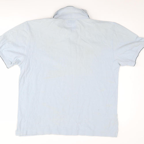 Reebok Men's Blue Polo Shirt M Collared Logo Short Sleeve