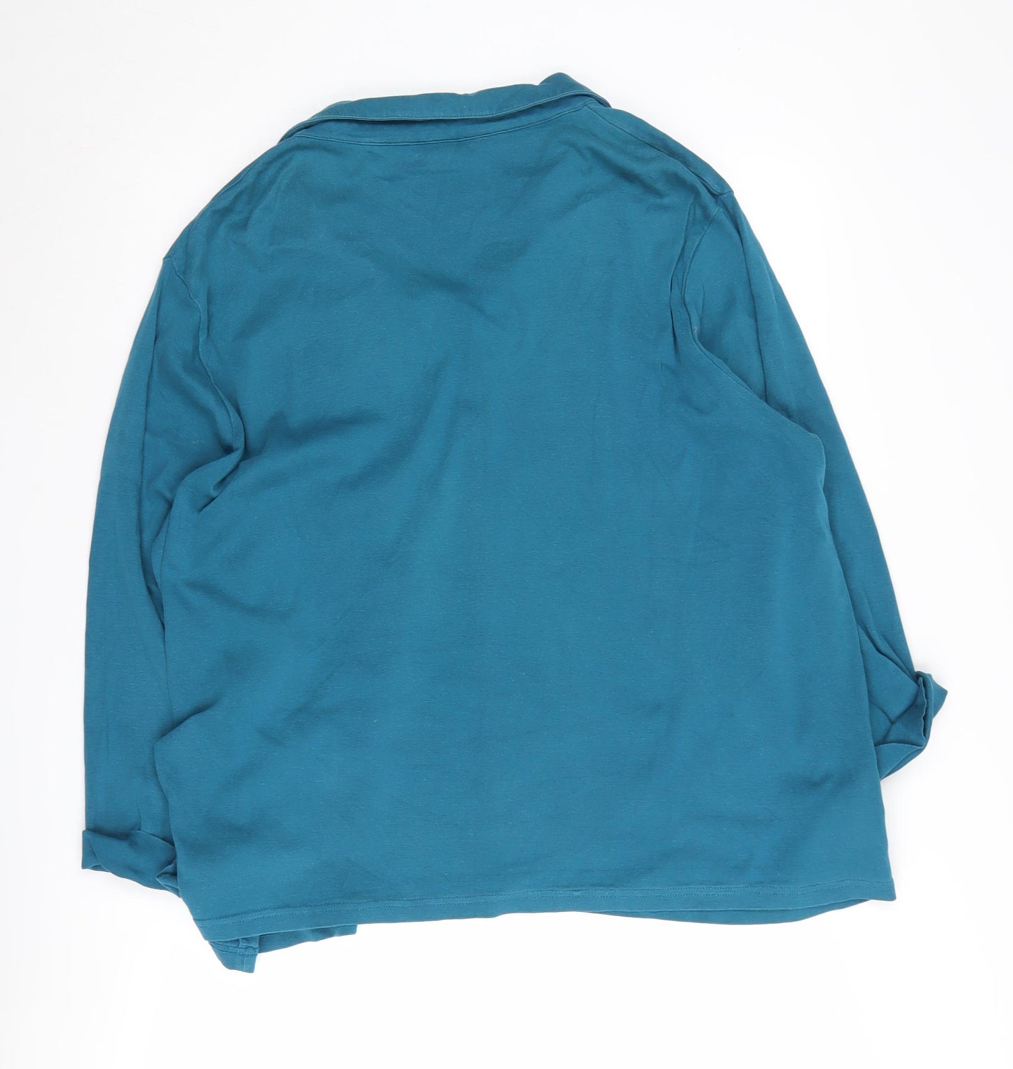 Cotton Traders Women's Blue Button-Up Shirt Size 18