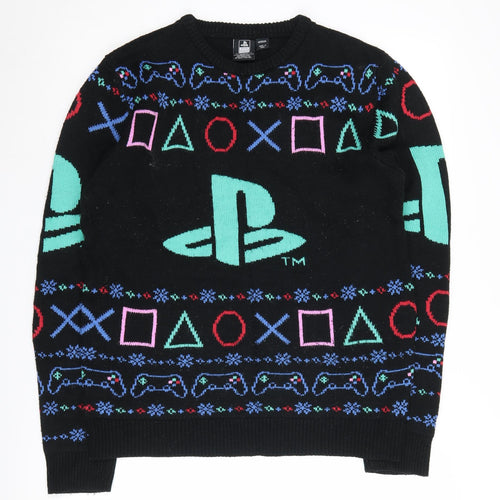 PlayStation Men's M Black Pullover Gaming Jumper