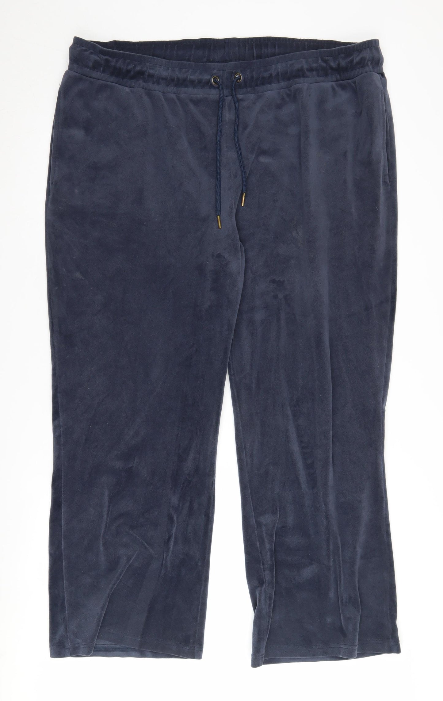 Cotton Traders Women's Blue Velour Joggers Size 24