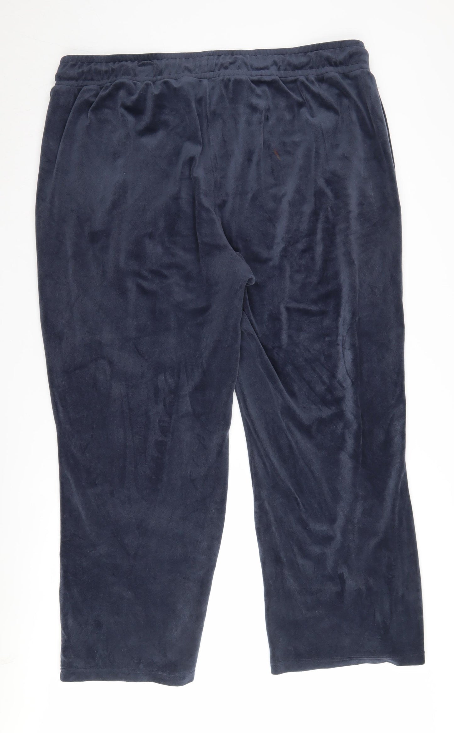 Cotton Traders Women's Blue Velour Joggers Size 24
