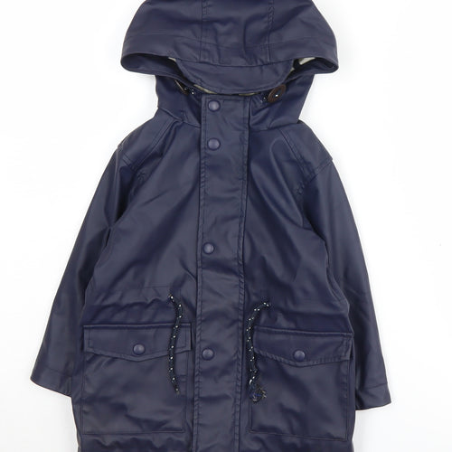 John Lewis Girls Blue Hooded Parka Jacket 3 Years