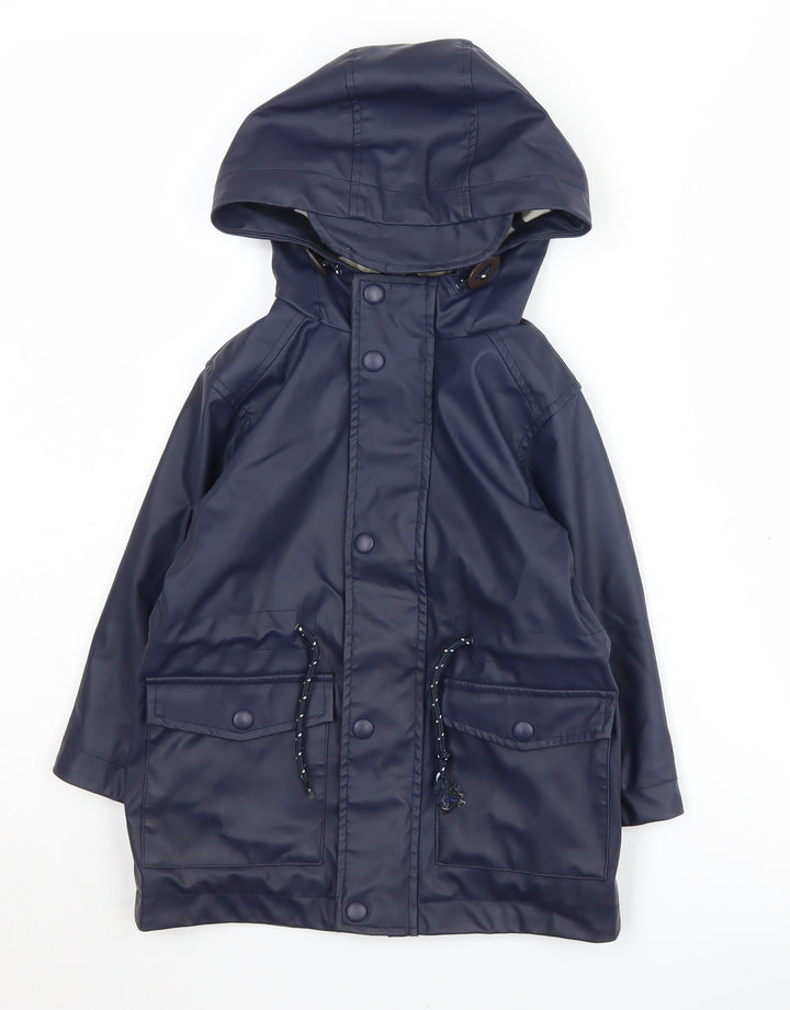 John Lewis Girls Blue Hooded Parka Jacket 3 Years