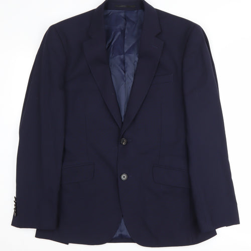 T.M. Lewin Men's Blue Slim Fit Blazer 36S