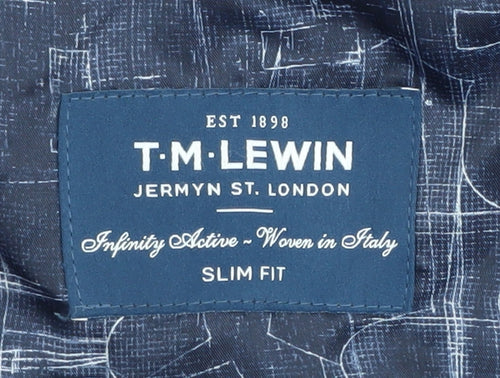 T.M. Lewin Men's Blue Slim Fit Blazer 36S