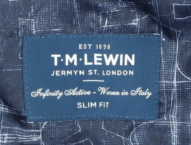 T.M. Lewin Men's Blue Slim Fit Blazer 36S