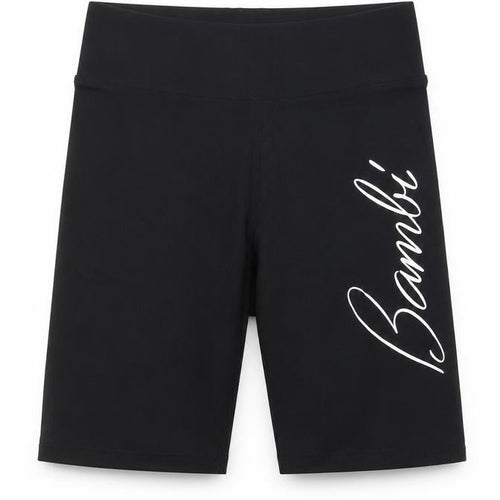 Disney Women's Black Bambi Cropped Leggings XS