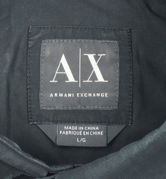 Armani Exchange Black Men's Large Button-Up Shirt