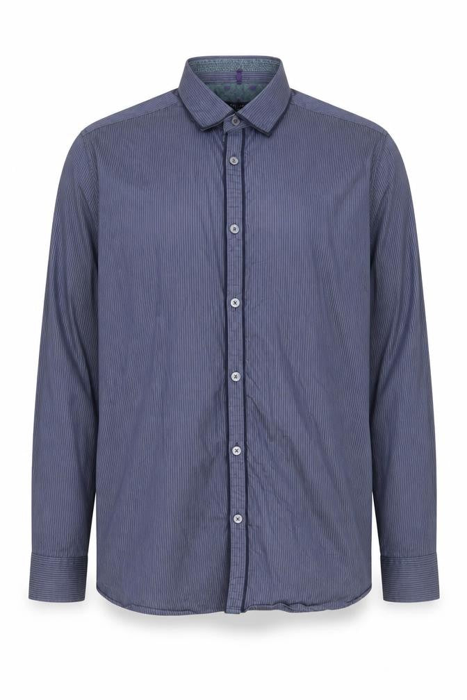 Ted Baker Men's Blue Striped Shirt Long Sleeve L