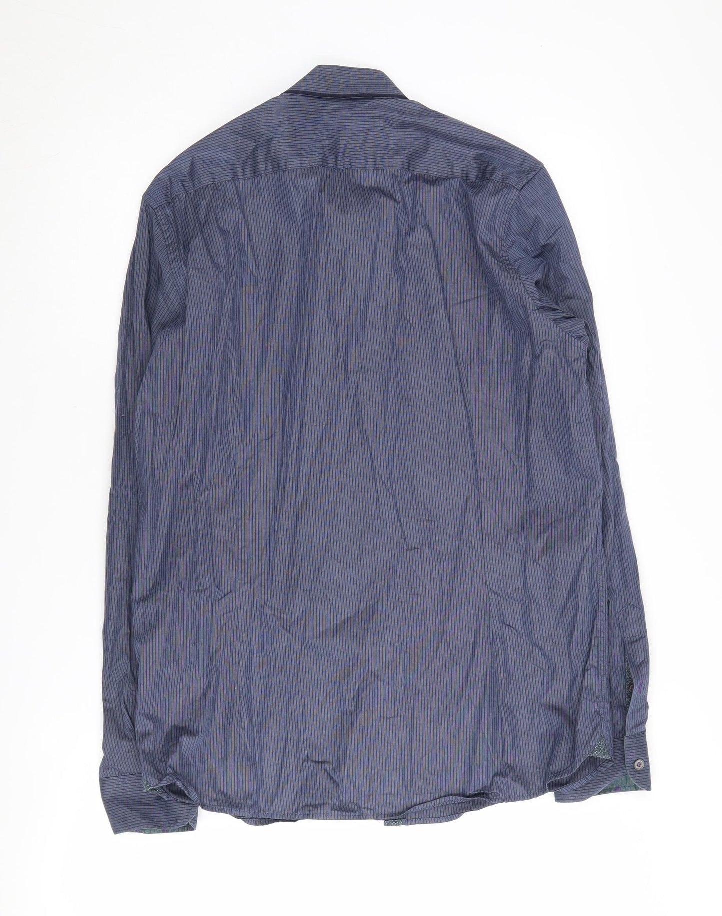 Ted Baker Men's Blue Striped Shirt Long Sleeve L