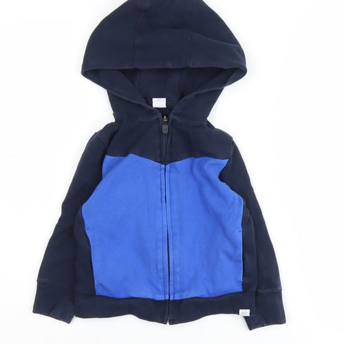 Gap Boys Blue Full Zip Hoodie, 4 Years, Colourblock, Comfy