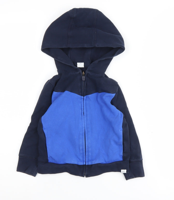 Gap Boys Blue Full Zip Hoodie, 4 Years, Colourblock, Comfy