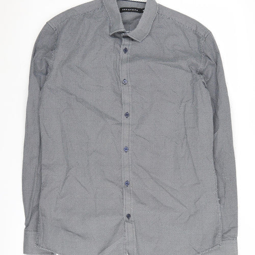 Tarocash Men's Geometric Black Shirt, Small