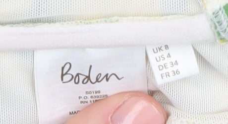 Boden Women's Yellow Floral Halter Bikini Top Size 8