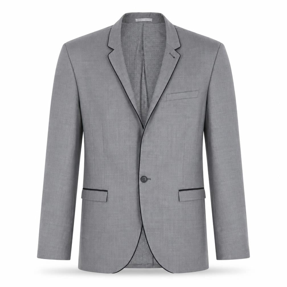 Front view of Next Men's Grey Single-Breasted Blazer -, size 44R