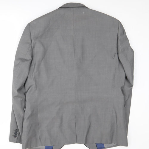 Next Men's Grey Single-Breasted Blazer - Size 44R