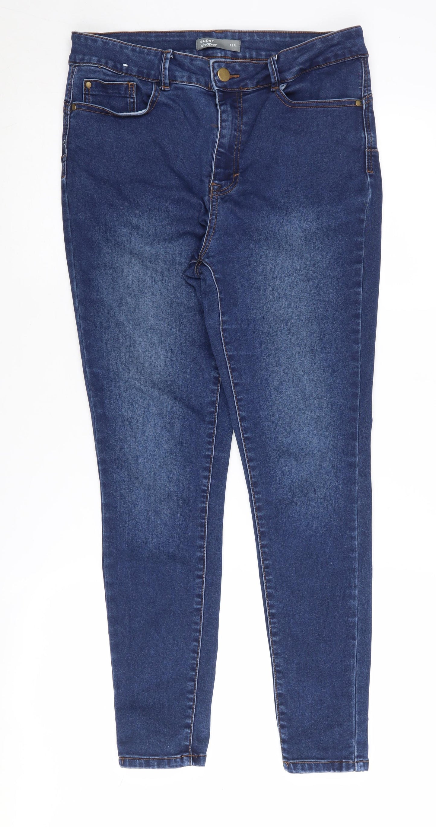 Nutmeg Women's Blue Skinny Jeans Size 12