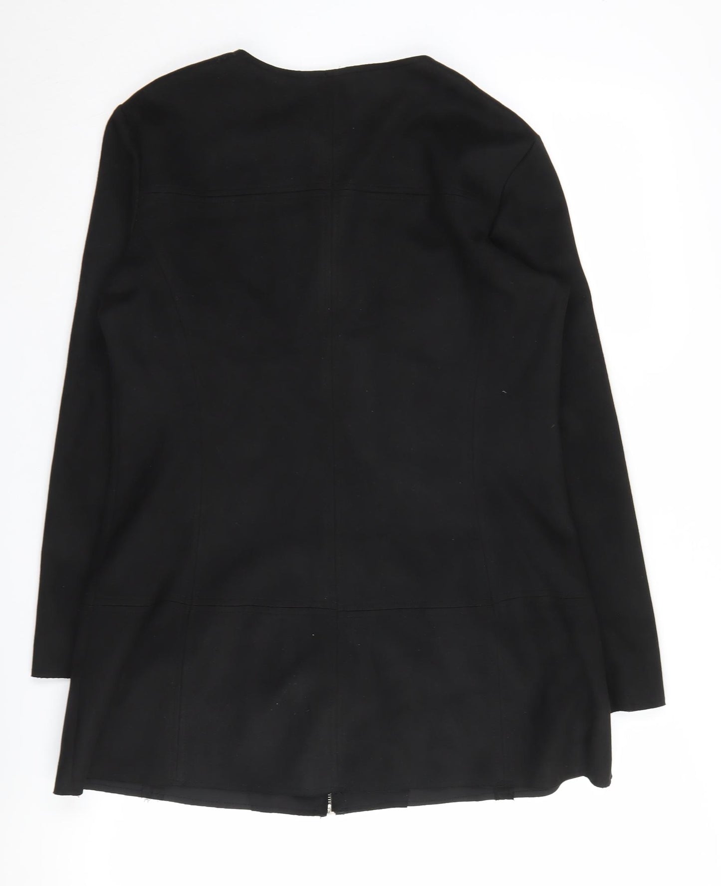 Zara Women's Black Mid-Length Basic Jacket Size L