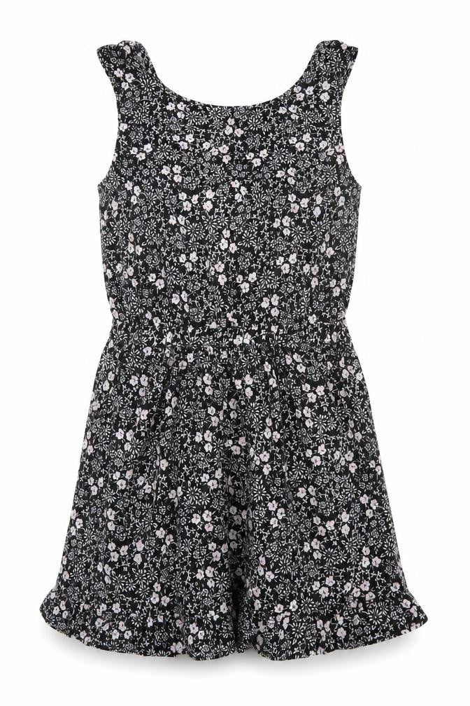 Next Girls Black Floral Sleeveless Playsuit 11 Years