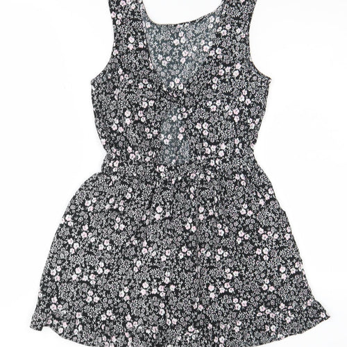 Next Girls Black Floral Sleeveless Playsuit 11 Years
