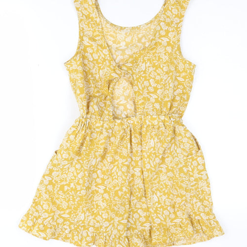 Next Girls Yellow Floral Playsuit, 9 Years, Summer Casual