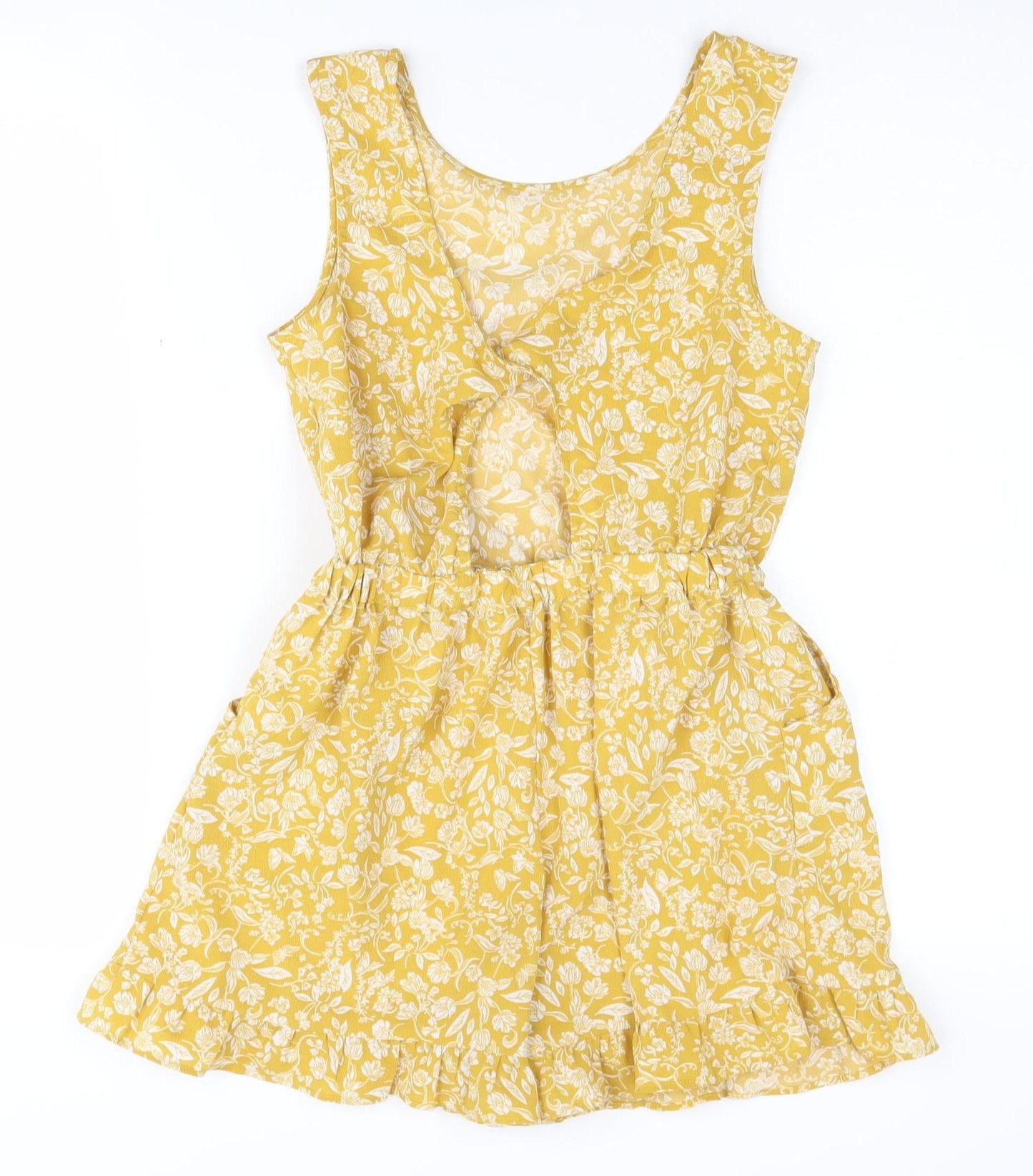Next Girls Yellow Floral Playsuit, 9 Years, Summer Casual