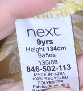 Next Girls Yellow Floral Playsuit, 9 Years, Summer Casual