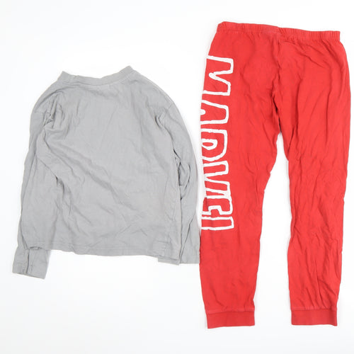 Marvel Boys Grey Red Pyjama Set 9-10Y Superhero Graphic