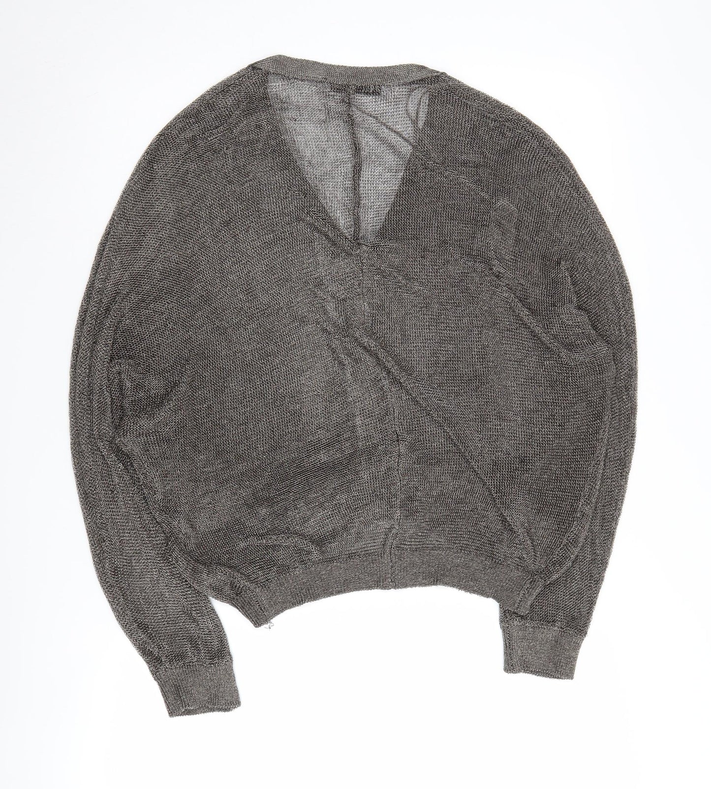 Zara Women’s Grey Full Zip Jumper, Size 12, V-Neck