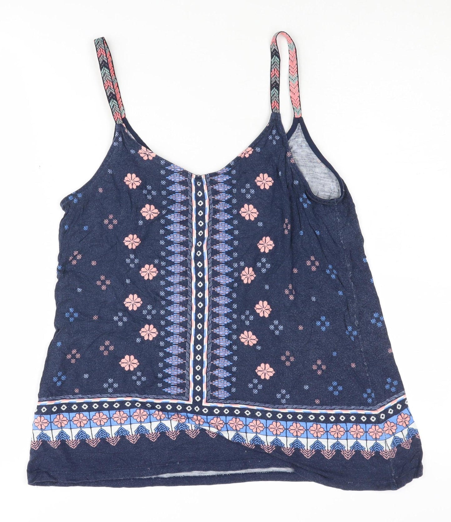 Oasis Women's Blue Floral Viscose Tank Top Small